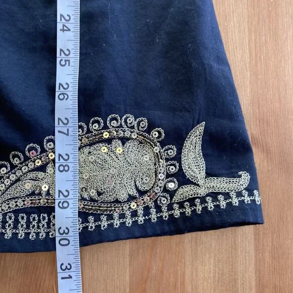 Free People Dress Women's Size 0 Black Gold Shift Sequined Fairy Whimsigoth - Picture 13 of 16